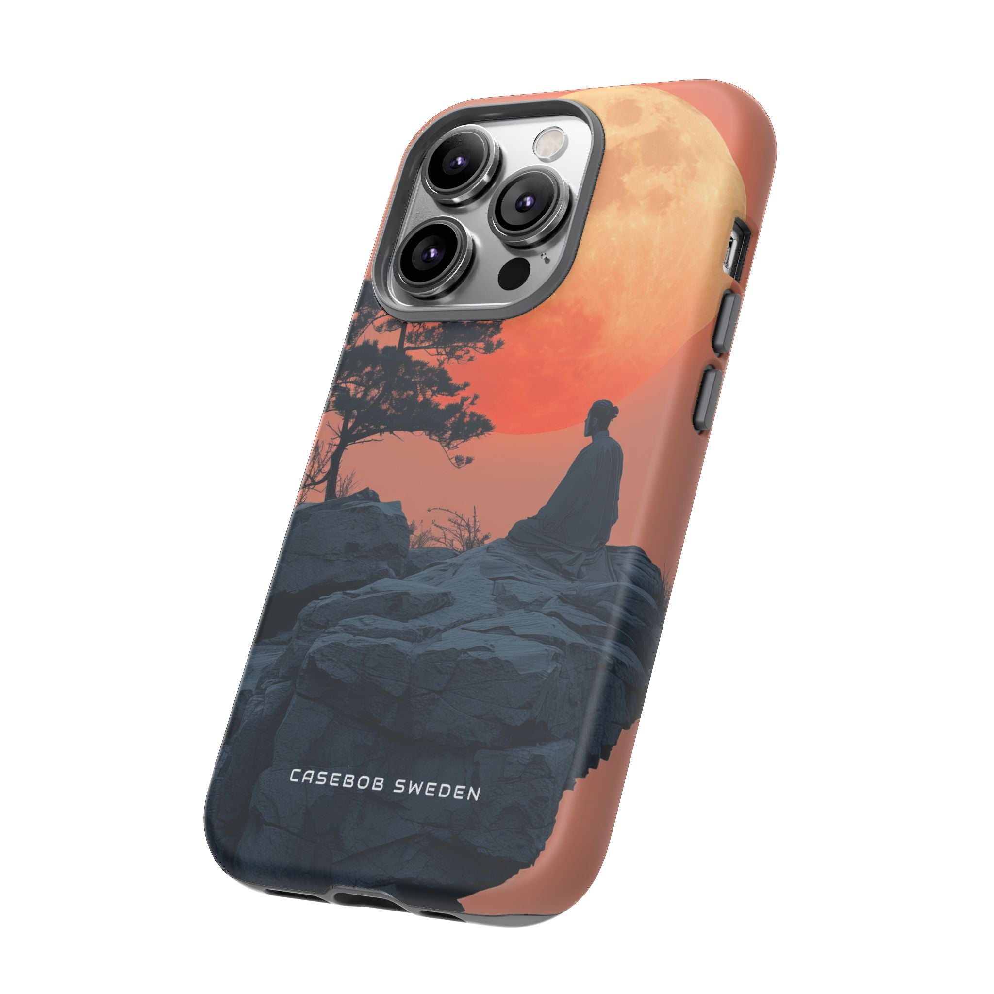 Zen Tranquility Under a Red Moon iPhone 14 - Tough Phone Case