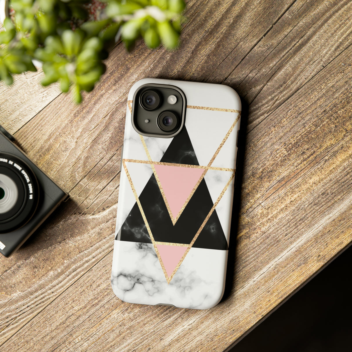 Marble Triangles - Protective Phone Case