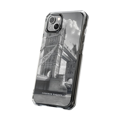 Tower Bridge Monochrome Architecture Study iPhone 14 - Clear Impact Phone Case