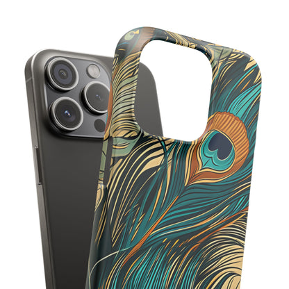 Art Nouveau Peacock Elegance iPhone 15 - Slim Phone Case