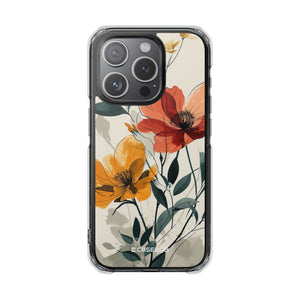 Serene Floral Harmony - Phone Case for iPhone (Clear Impact - Magnetic)