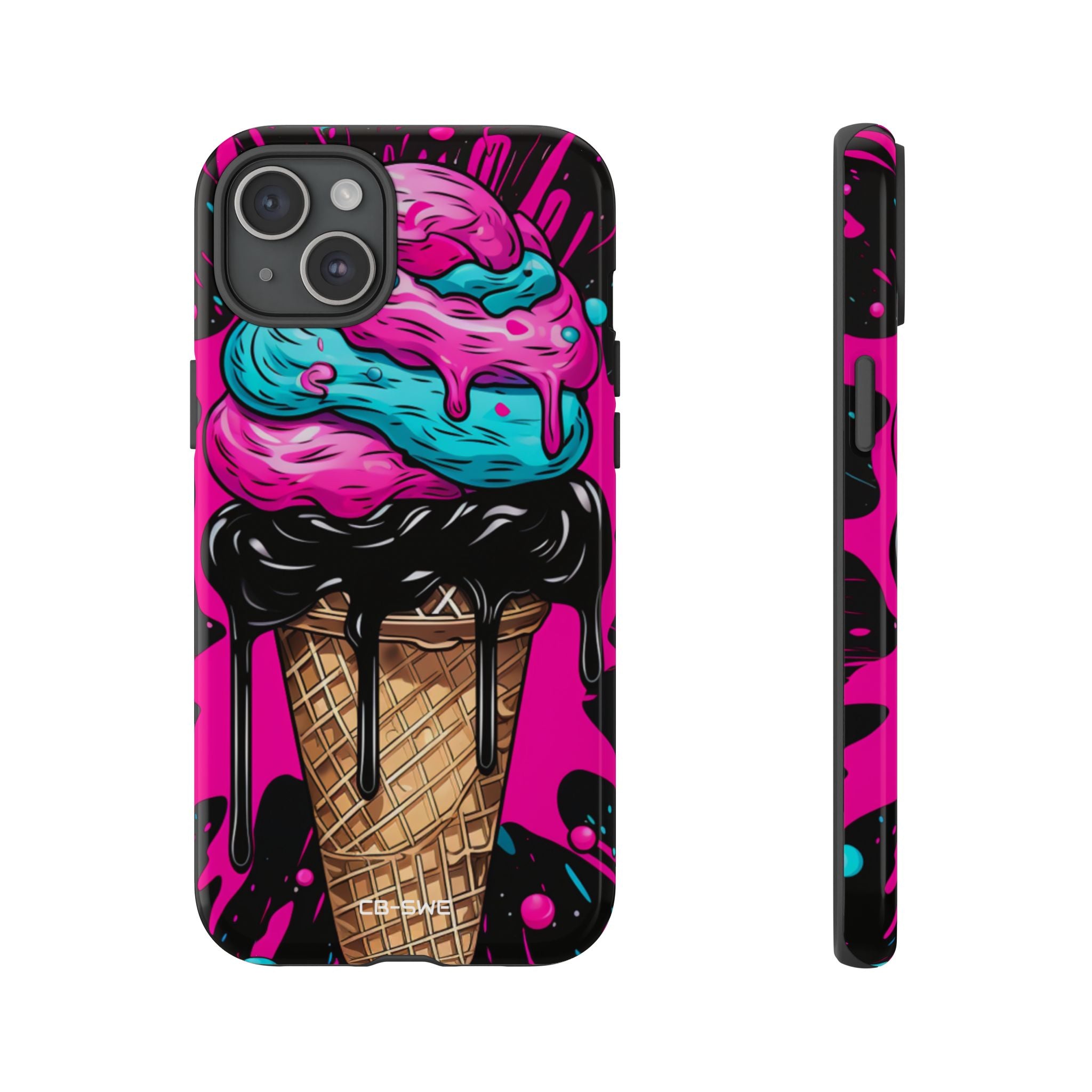 Neon Ice Cream Burst - iPhone Case