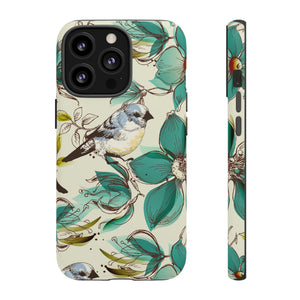 Cute Flowers and Birds iPhone case (Protective) - Protective Phone Case