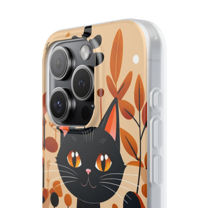 Black Cat Glow iPhone 15 Pro Case - Soft
