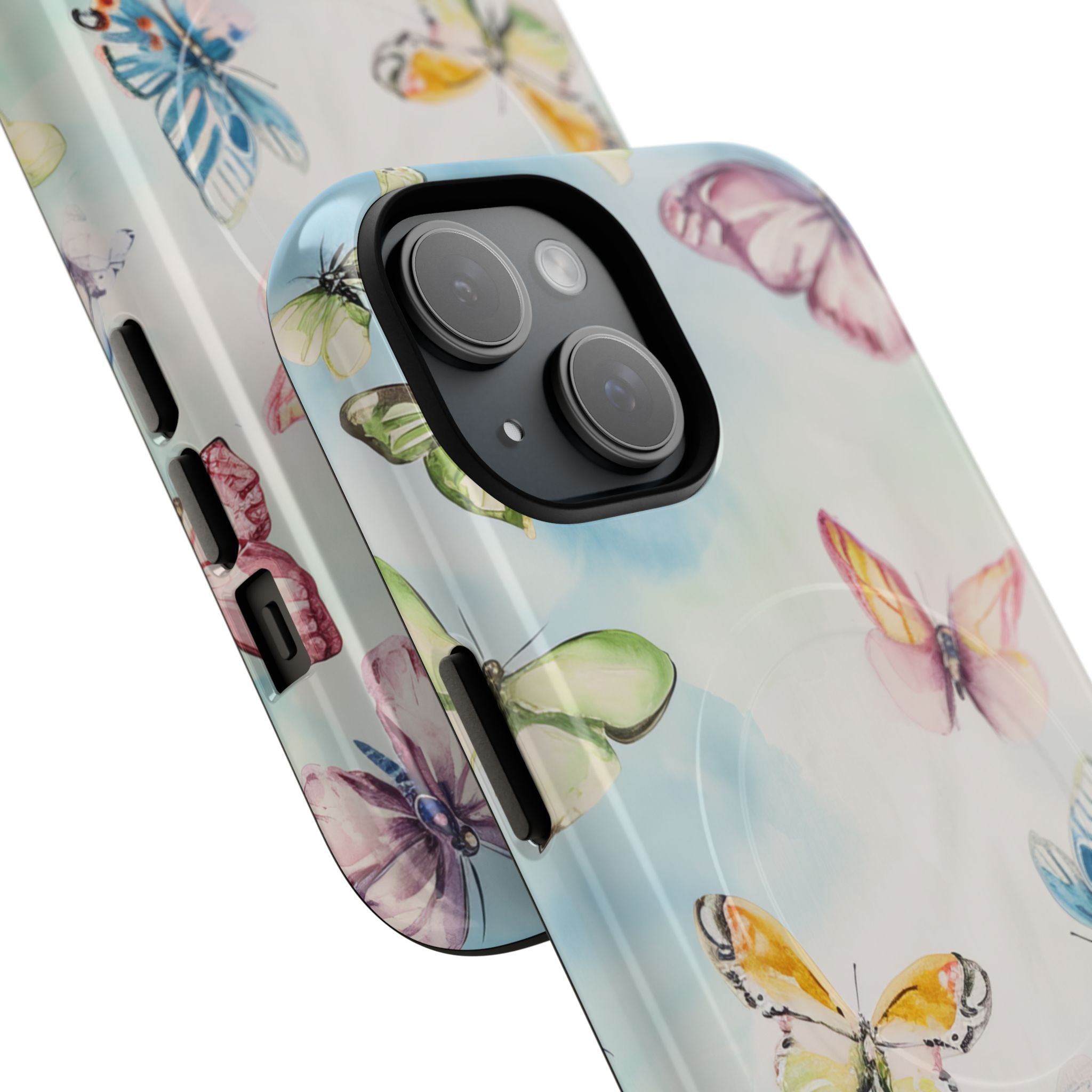 Watercolor Butterfly Bliss - Tough + MagSafe® iPhone 15 Phone Case