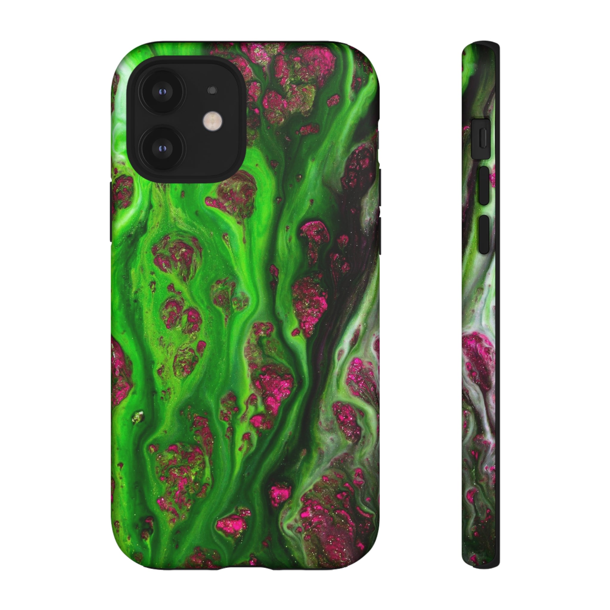 Toxic Green Ink Art iPhone Case (Protective) iPhone 12 Matte Phone Case