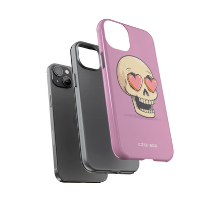 Heart Eyed Skull iPhone 14 Plus Case - Tough