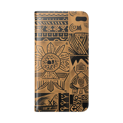 Taivaalliset kasvot ruskea - Samsung S23+ -suojakotelo - lompakkotyyppinen