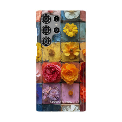 Vibrant Floral Tiles - Slim Samsung S23 Phone Case