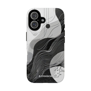 Monochrome Fluidity: Abstract Harmony - for iPhone 16