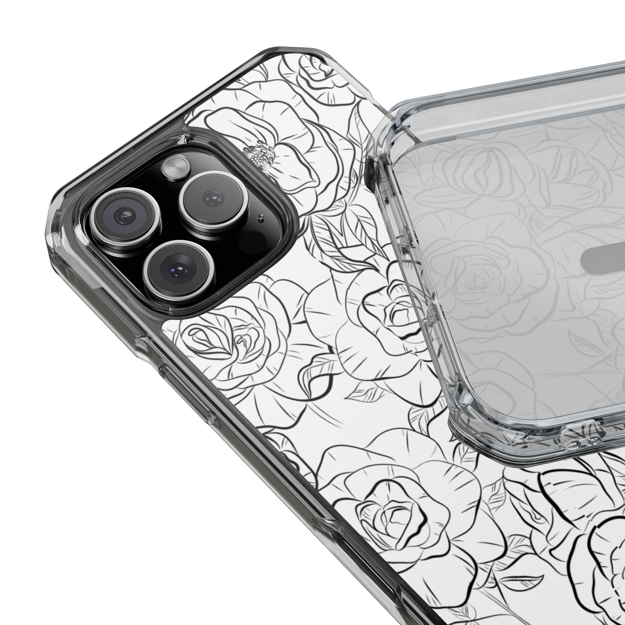 Intricate Rose Sketches iPhone Case - Impact