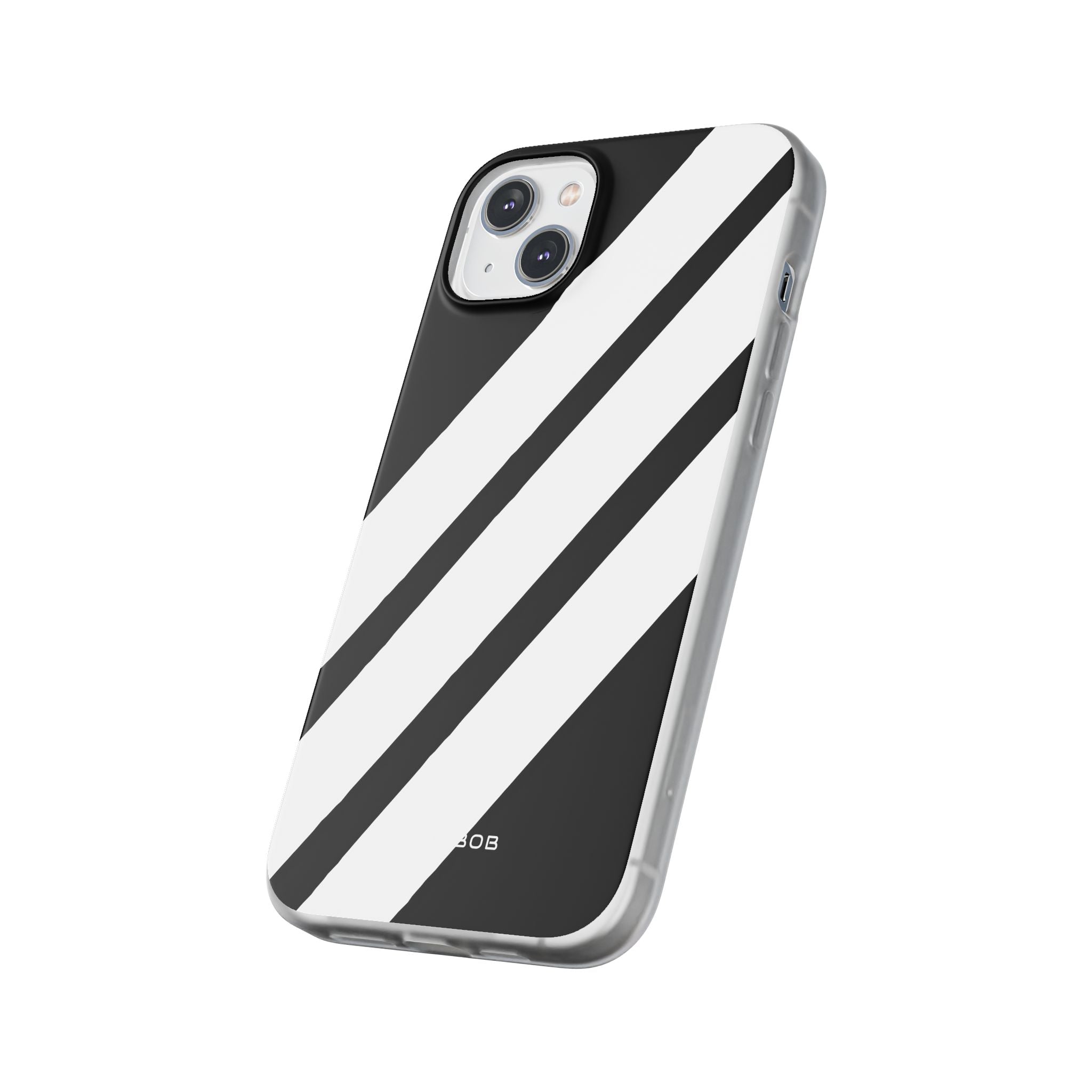 Diagonal Bands Noir iPhone 14 Plus Case - Soft