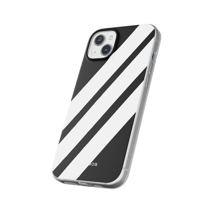 Diagonal Bands Noir iPhone 14 Plus Case - Soft
