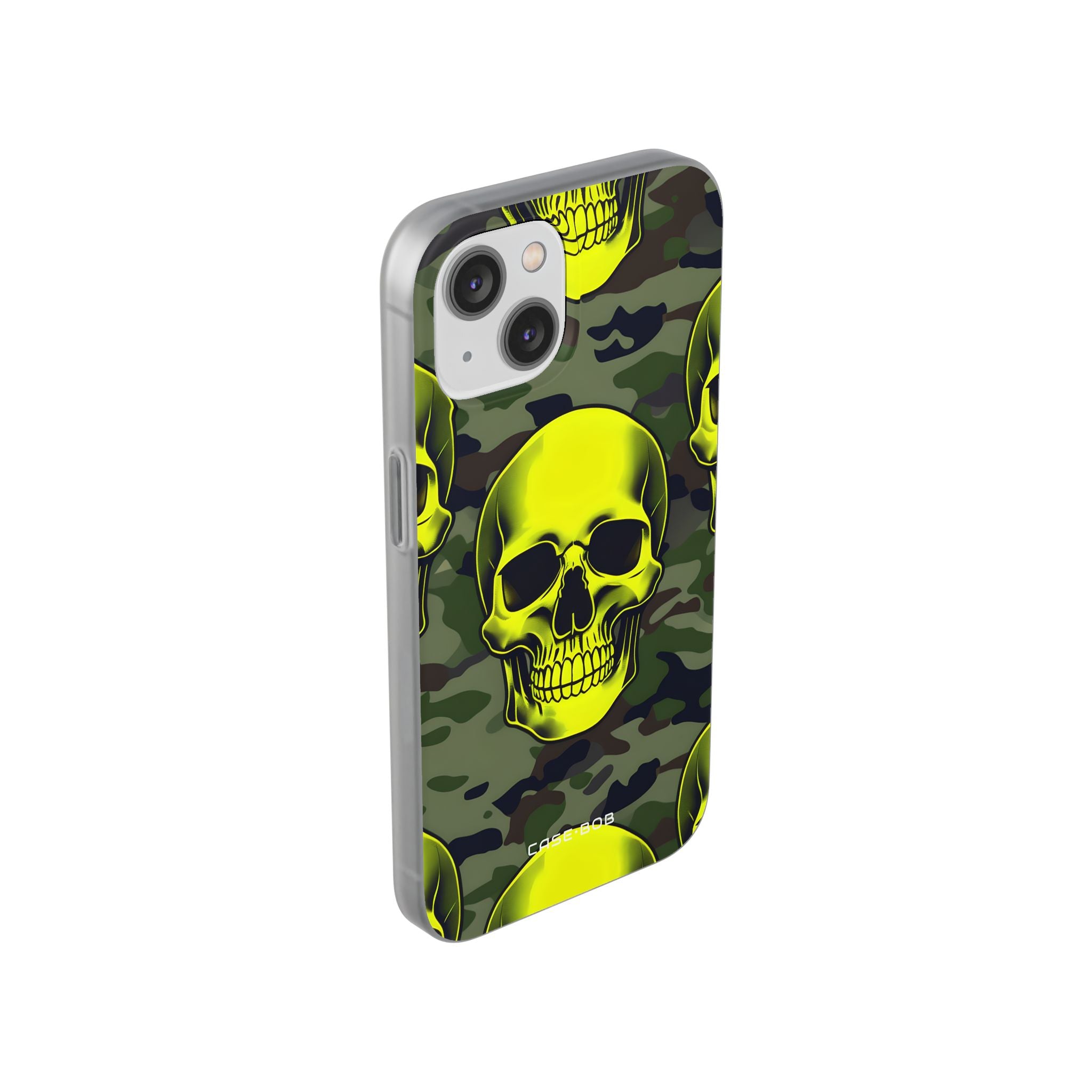 Neon Skull Camo iPhone 14 Case - Soft