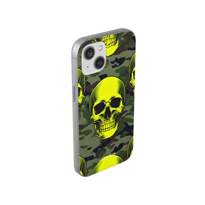 Neon Skull Camo iPhone 14 Case - Soft