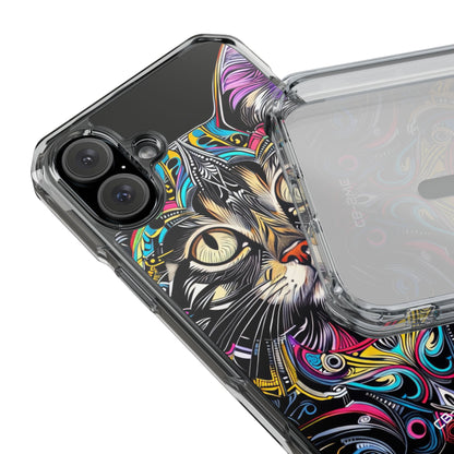 Psychedelic Cat Mirage iPhone Case - Impact
