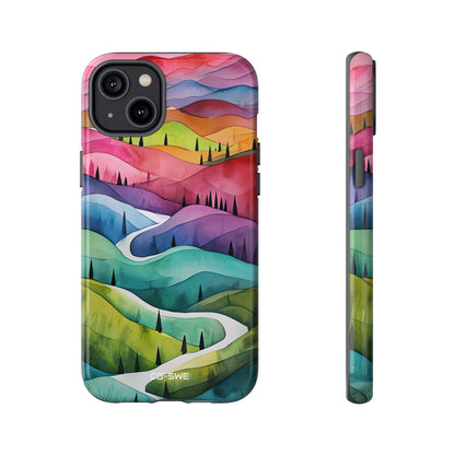 Whimsical Colorful Valleys - iPhone Case