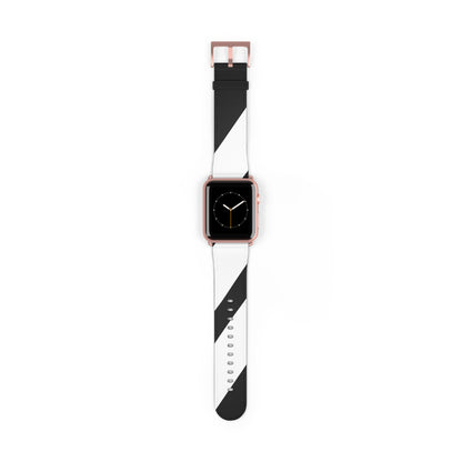 Diagonal Stripes BlackWhite - Watch Band