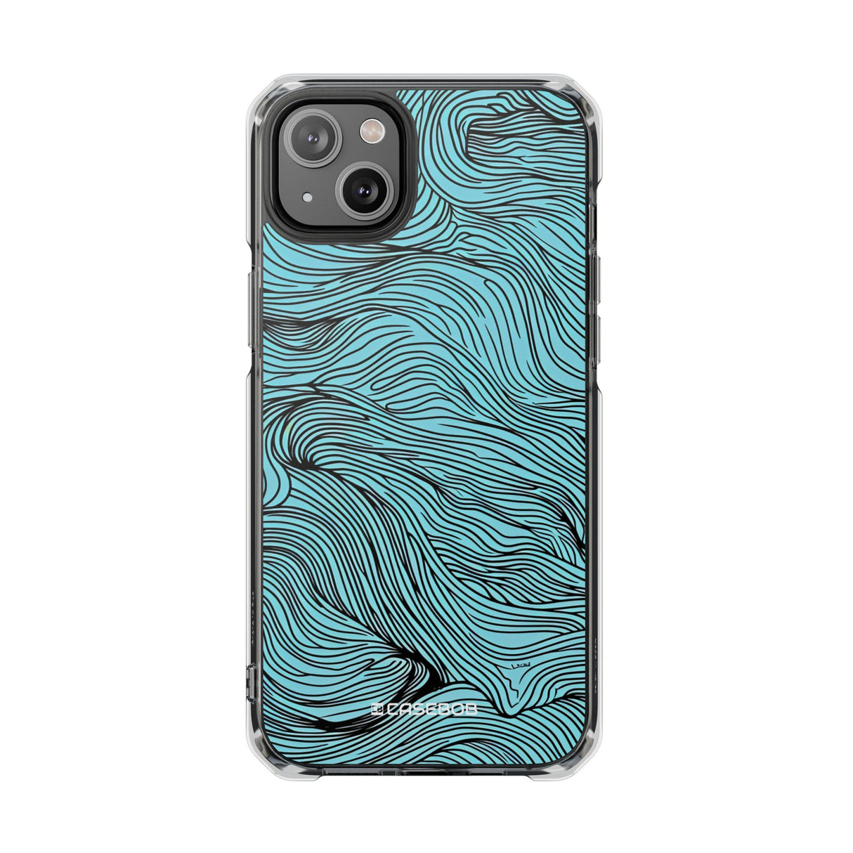 Wavy Serenity - Phone Case for iPhone (Clear Impact - Magnetic)