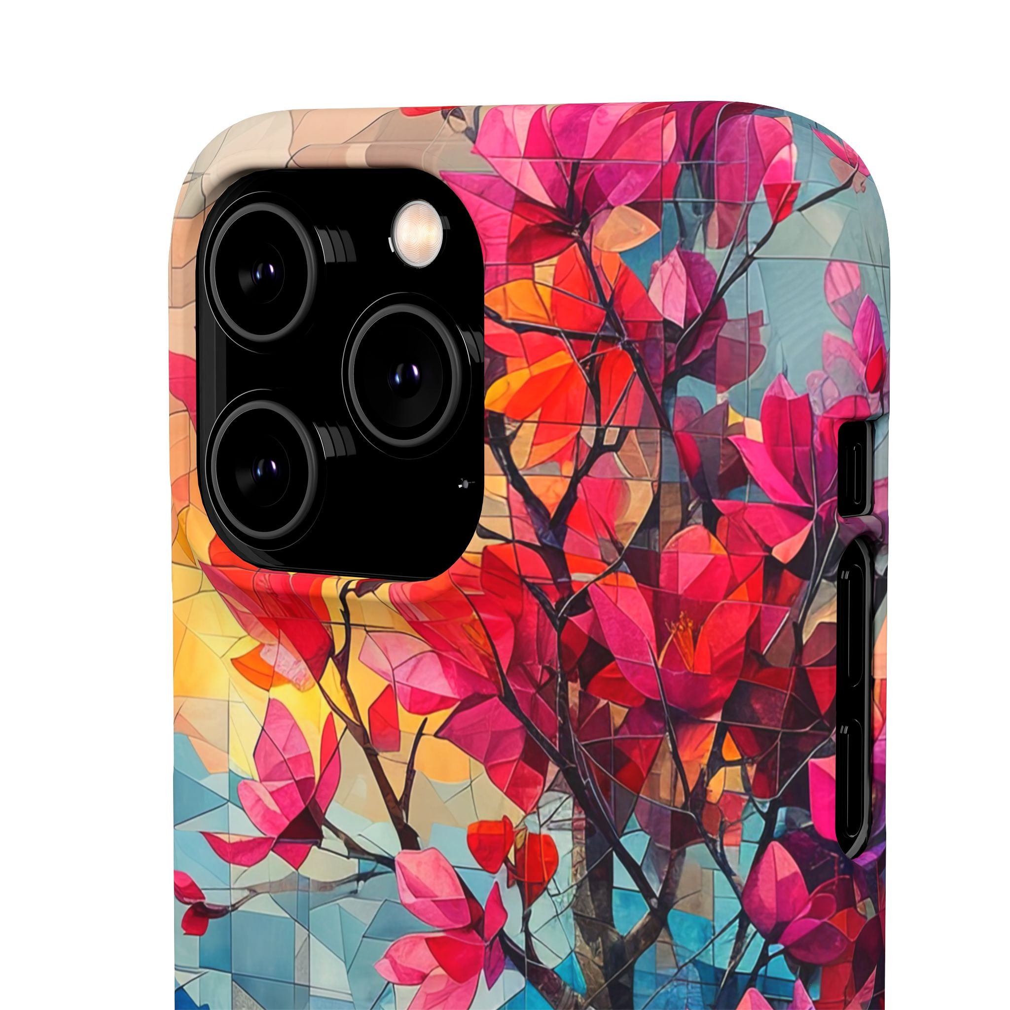 Vibrant Geometric Tree Landscape iPhone 14 - Slim Phone Case