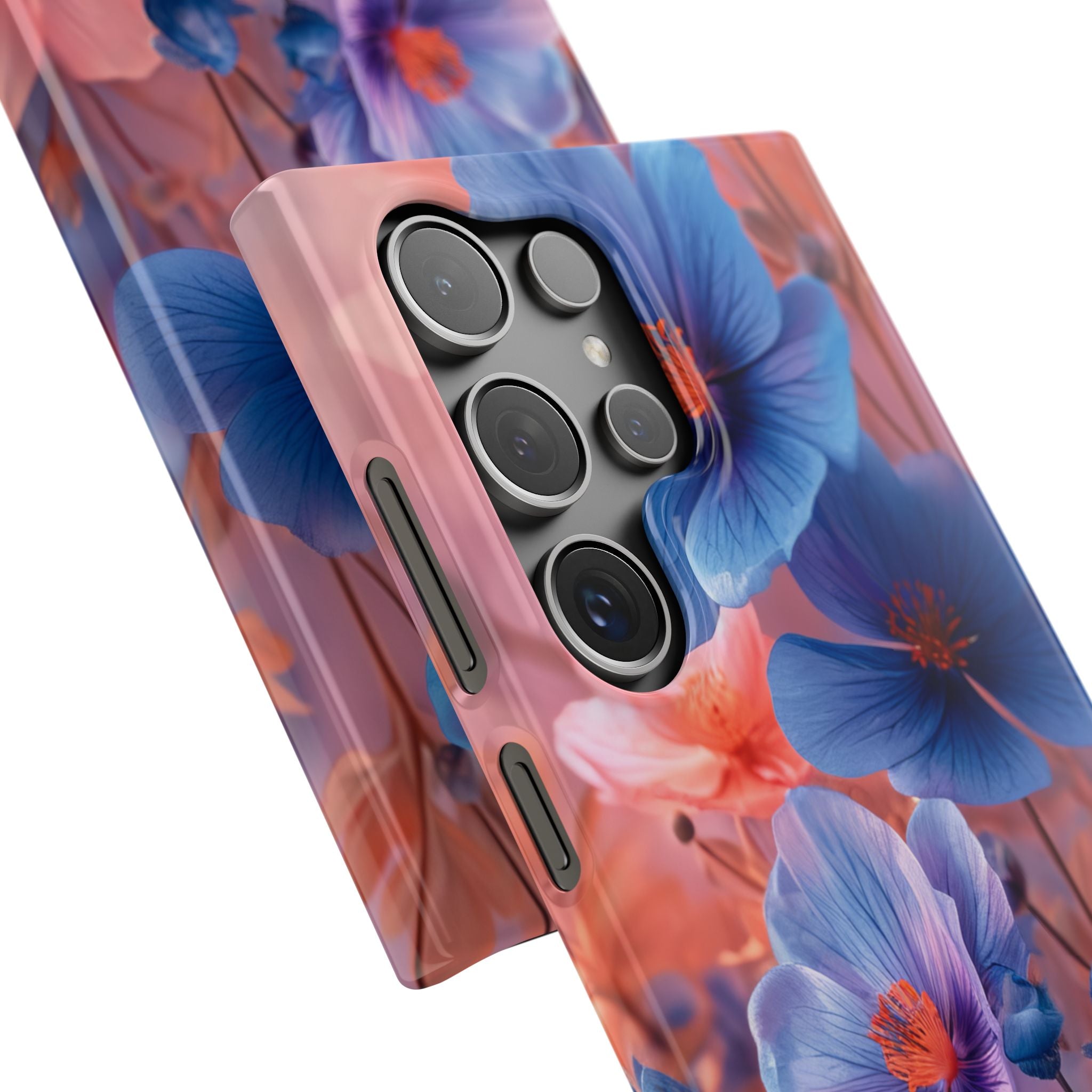 Blue Peach Blossoms - Slim Samsung S24 Phone Case