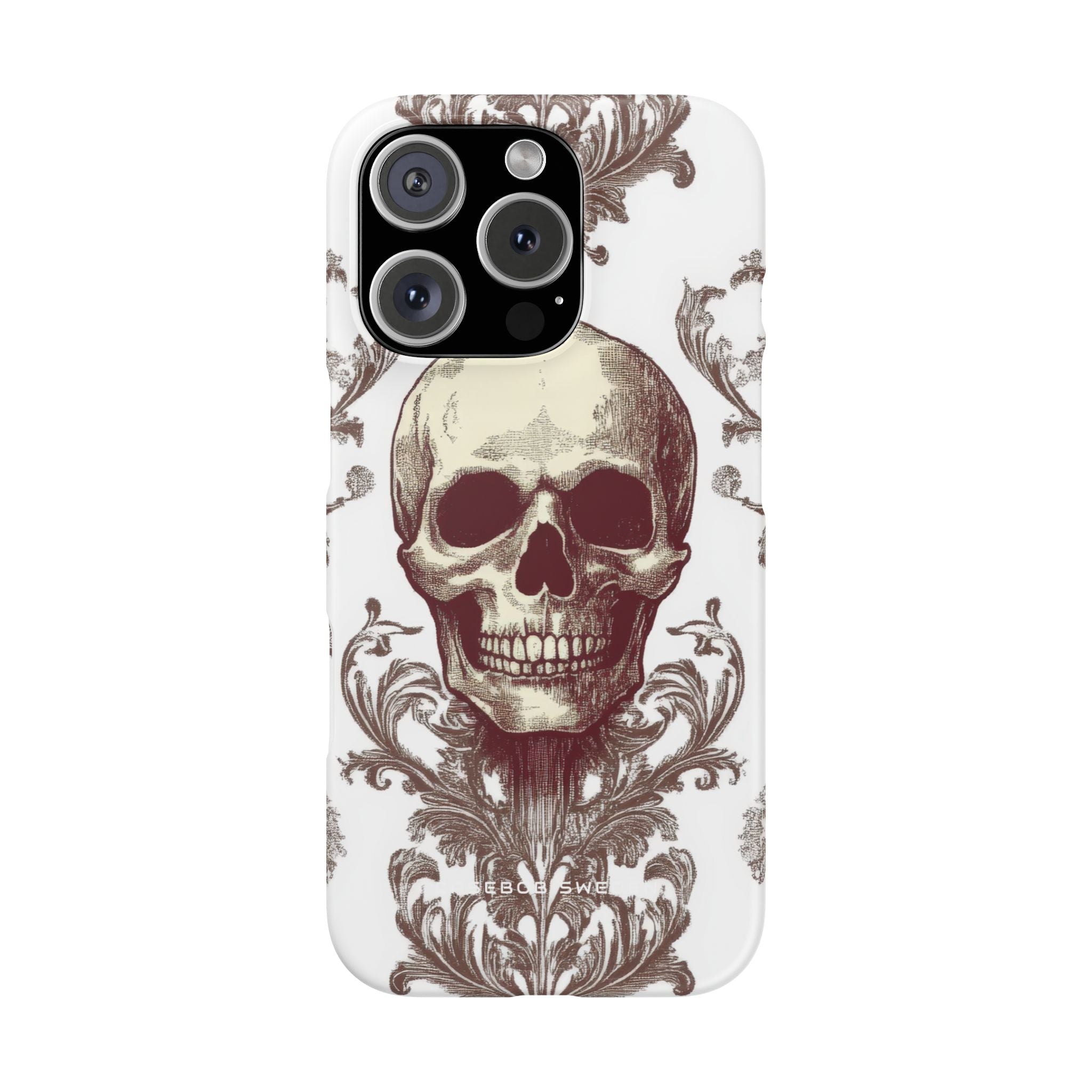 Gothic Skulls and Ornate Foliage iPhone 16 - Slim Phone Case