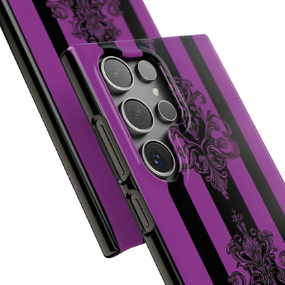 Gothic Elegance with Vertical Stripes and Ornamental Motifs Samsung S24 - Slim Phone Case