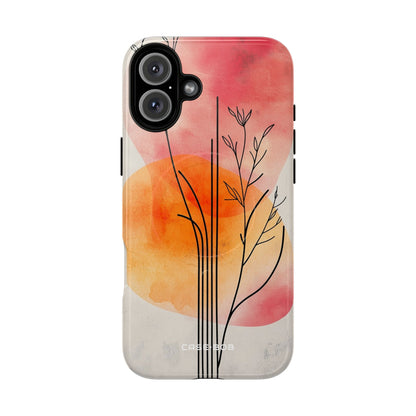 Curved Stem Sunset iPhone 16 Plus Case - Tough+