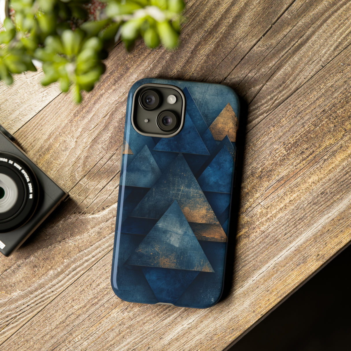 Blue Geometric Harmony - Protective Phone Case