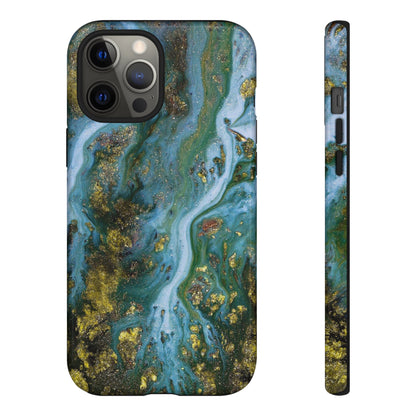 Ocean Blue Ink Art iPhone Case (Protective) iPhone 12 Pro Max Glossy Phone Case