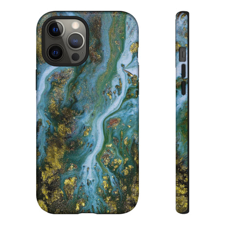 Ocean Blue Ink Art iPhone Case (Protective) iPhone 12 Pro Max Glossy Phone Case