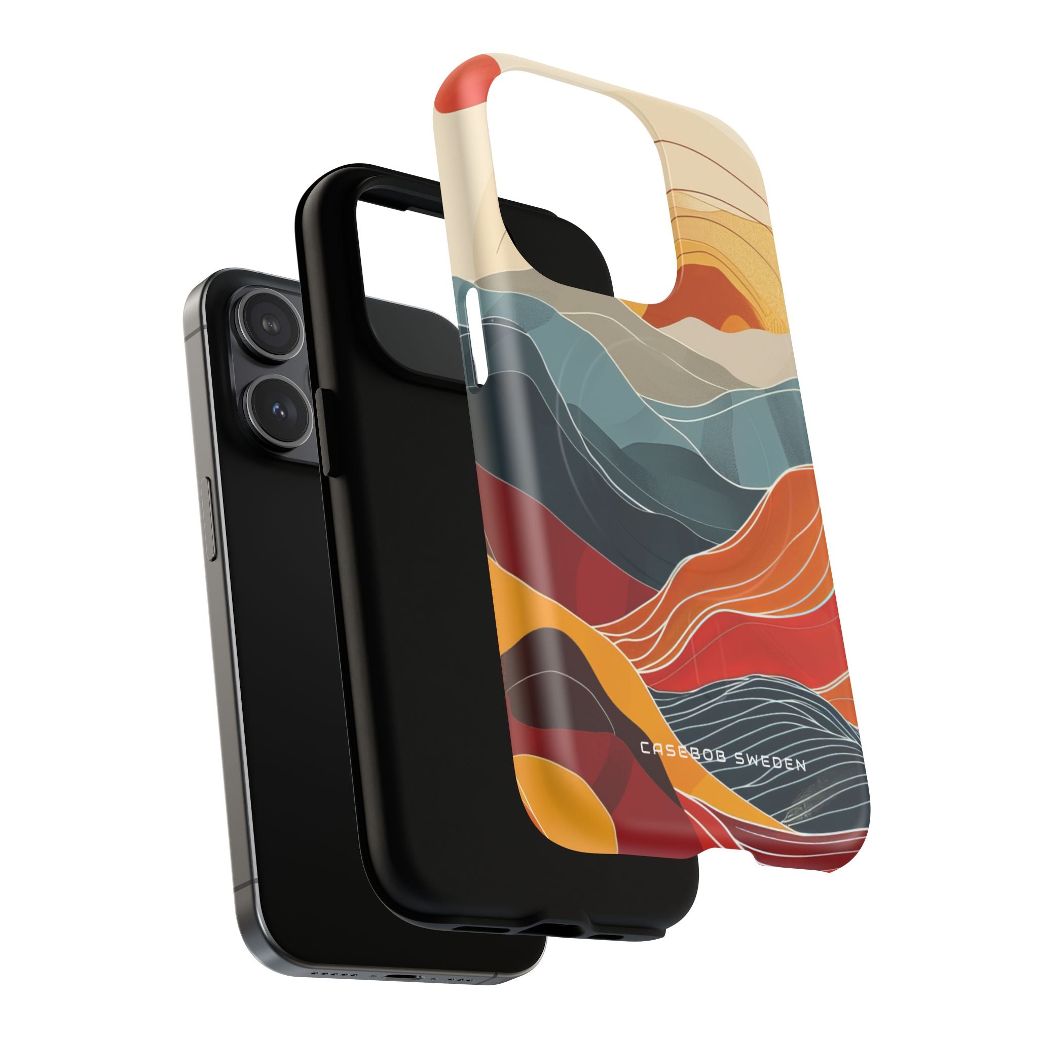 Harmonic Flow of Lines and Color iPhone 15 | Tough+ Phone Case