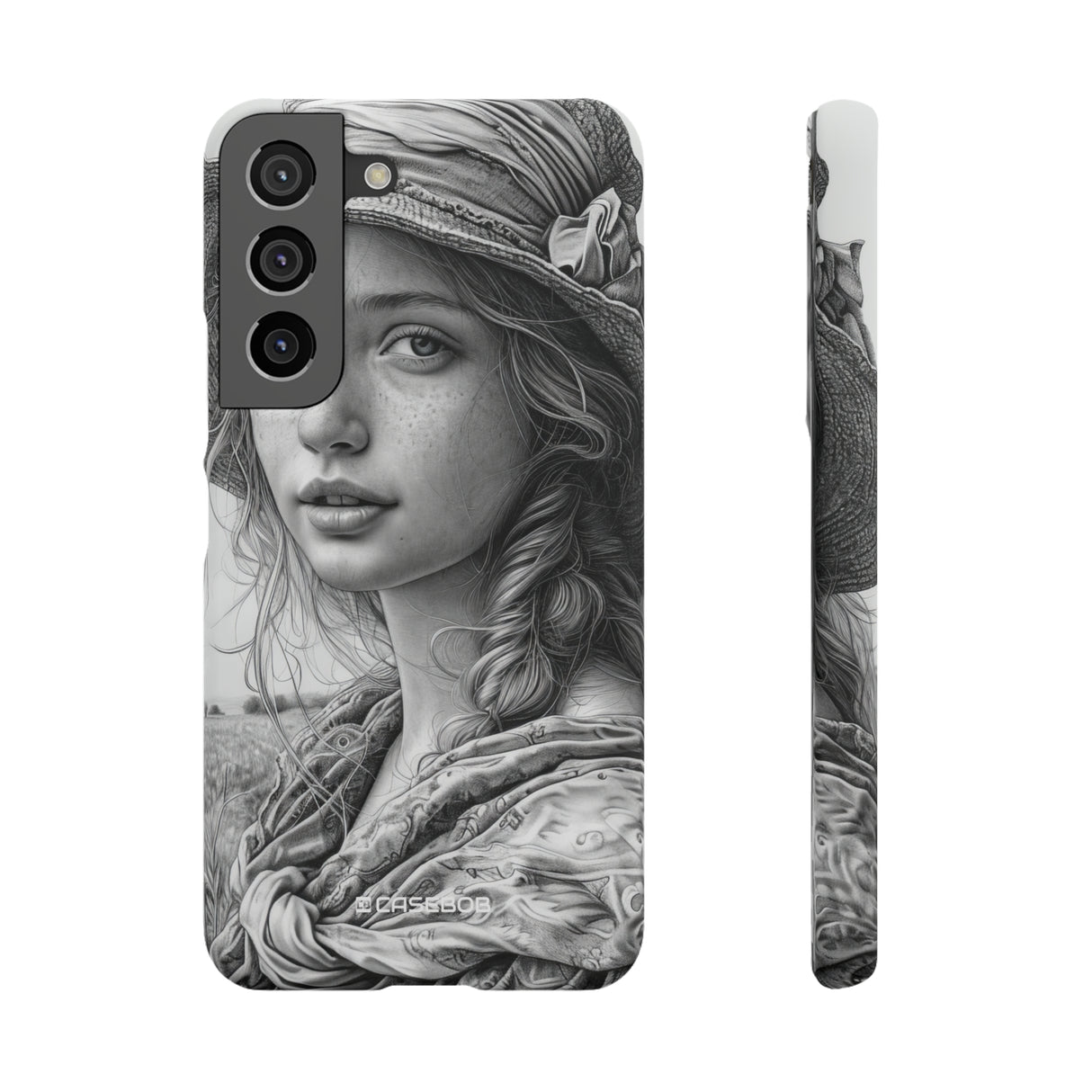 Serene Sketch Portrait | Slim Phone Case for Samsung