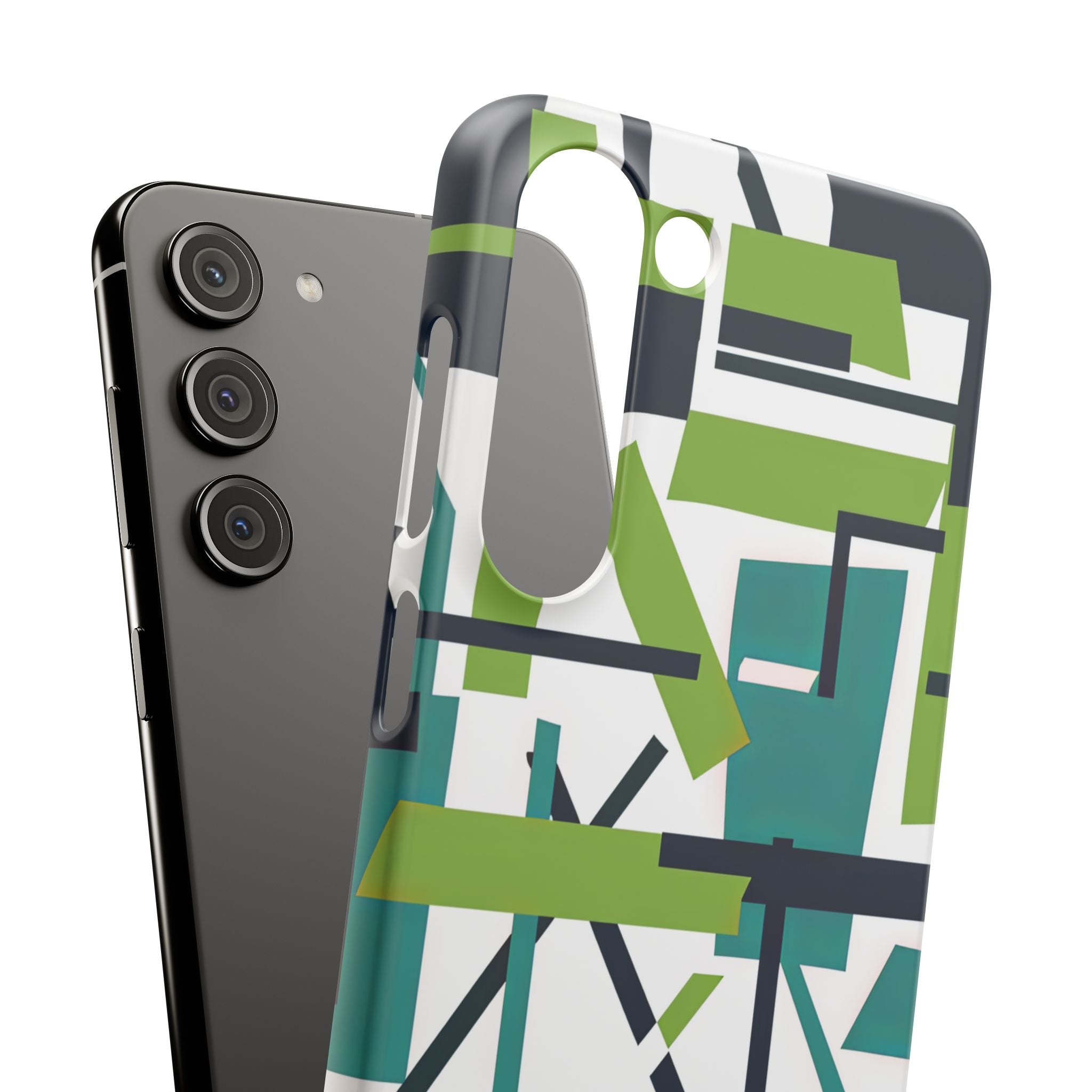 Green Geometry Glide Samsung S23 - Slim Phone Case