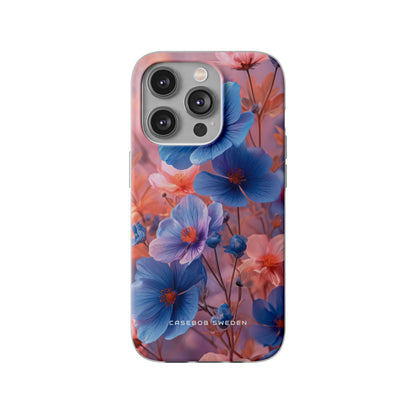 Harmonious Blooming Blues and Pinks iPhone 14 - Flexi Phone Case