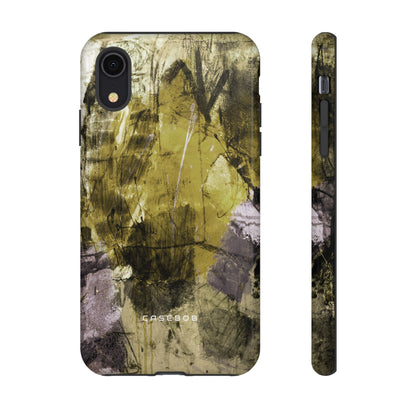 Yellow Grunge Art Phone Case - Protective Phone Case