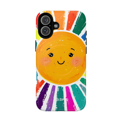 Cheerful Cartoon Sun Colorful Rays Illustration iPhone 16 - Tough+