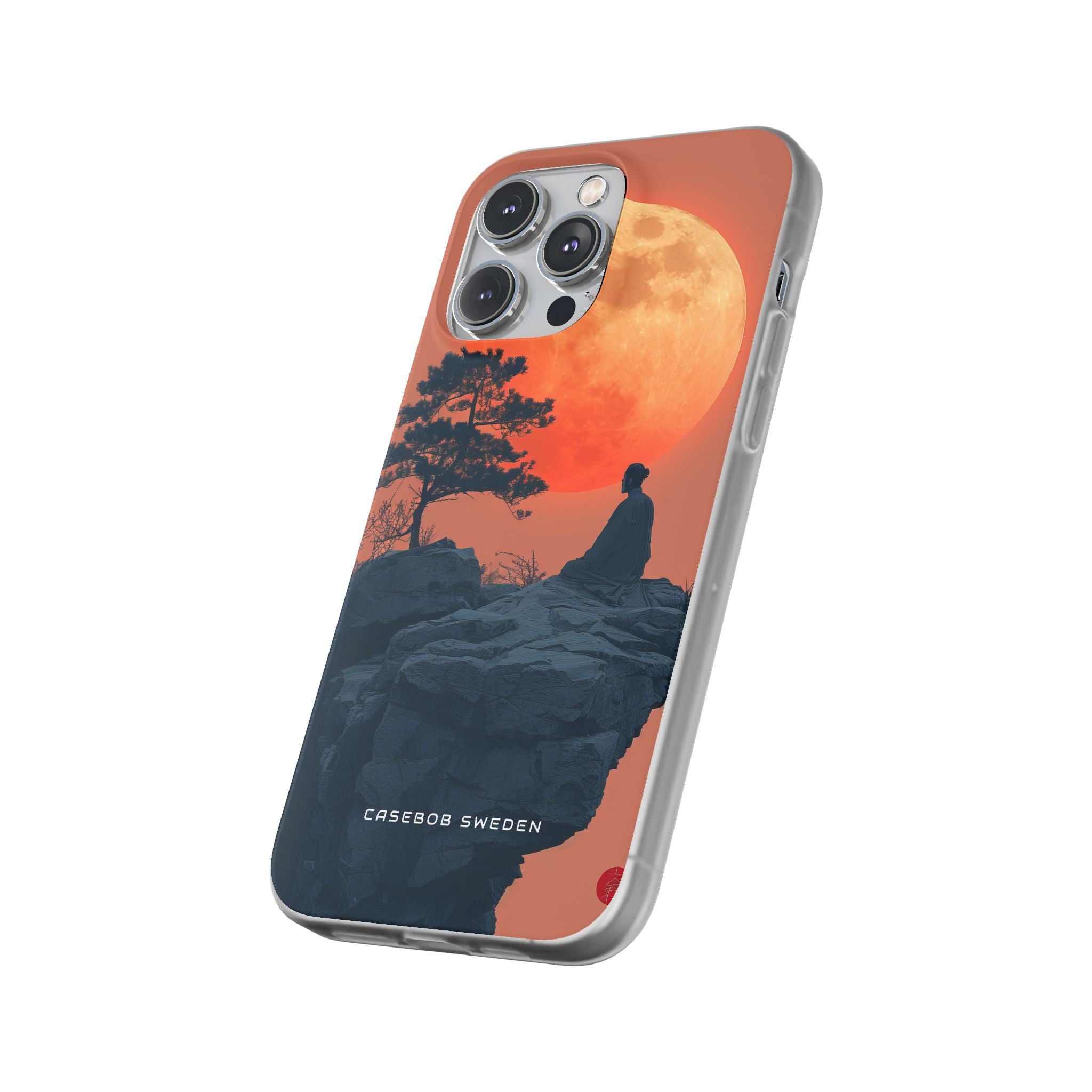 Zen Tranquility Under a Red Moon iPhone 14 - Flexi Phone Case