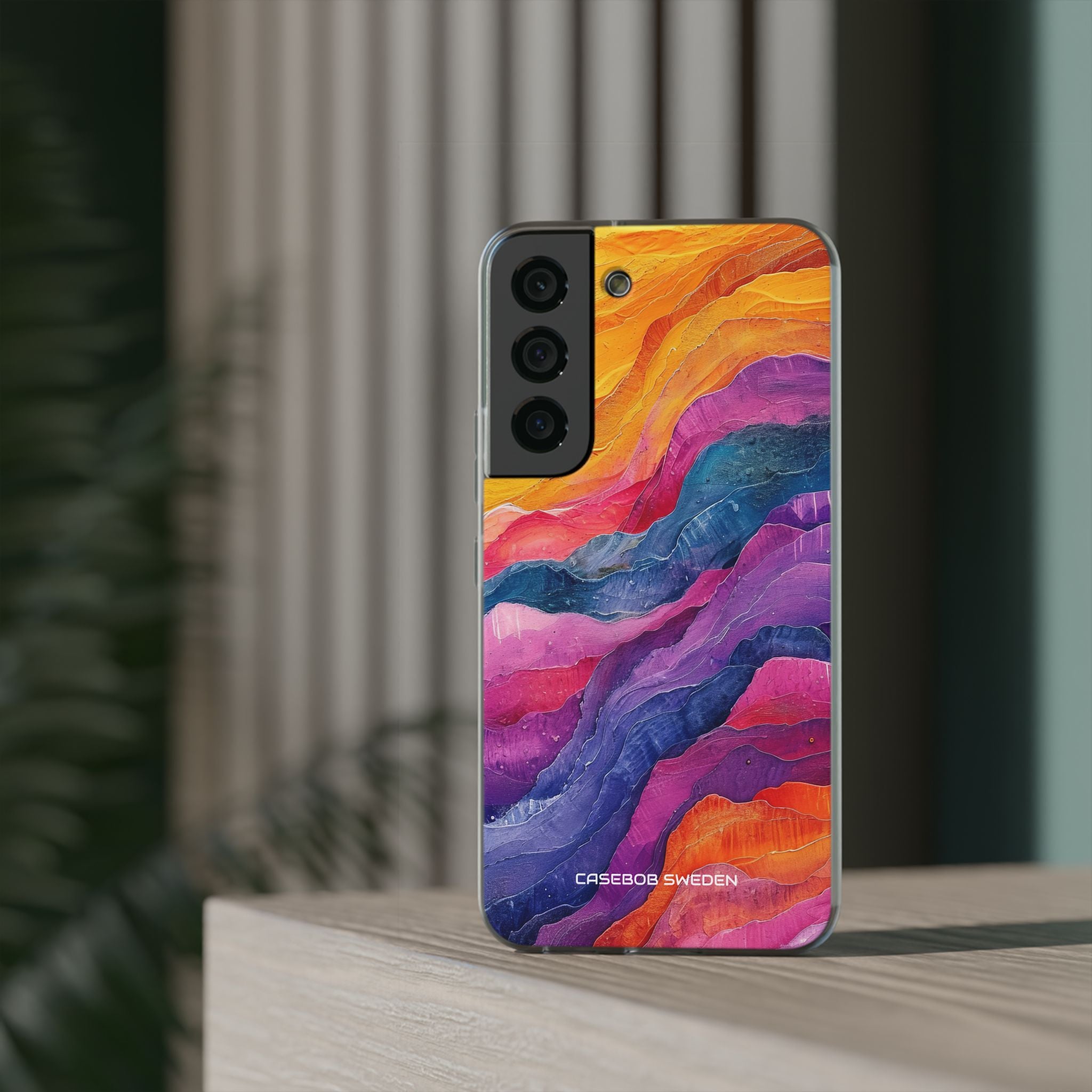 Vibrant Abstract Waves - Flexi Samsung S22 Phone Case