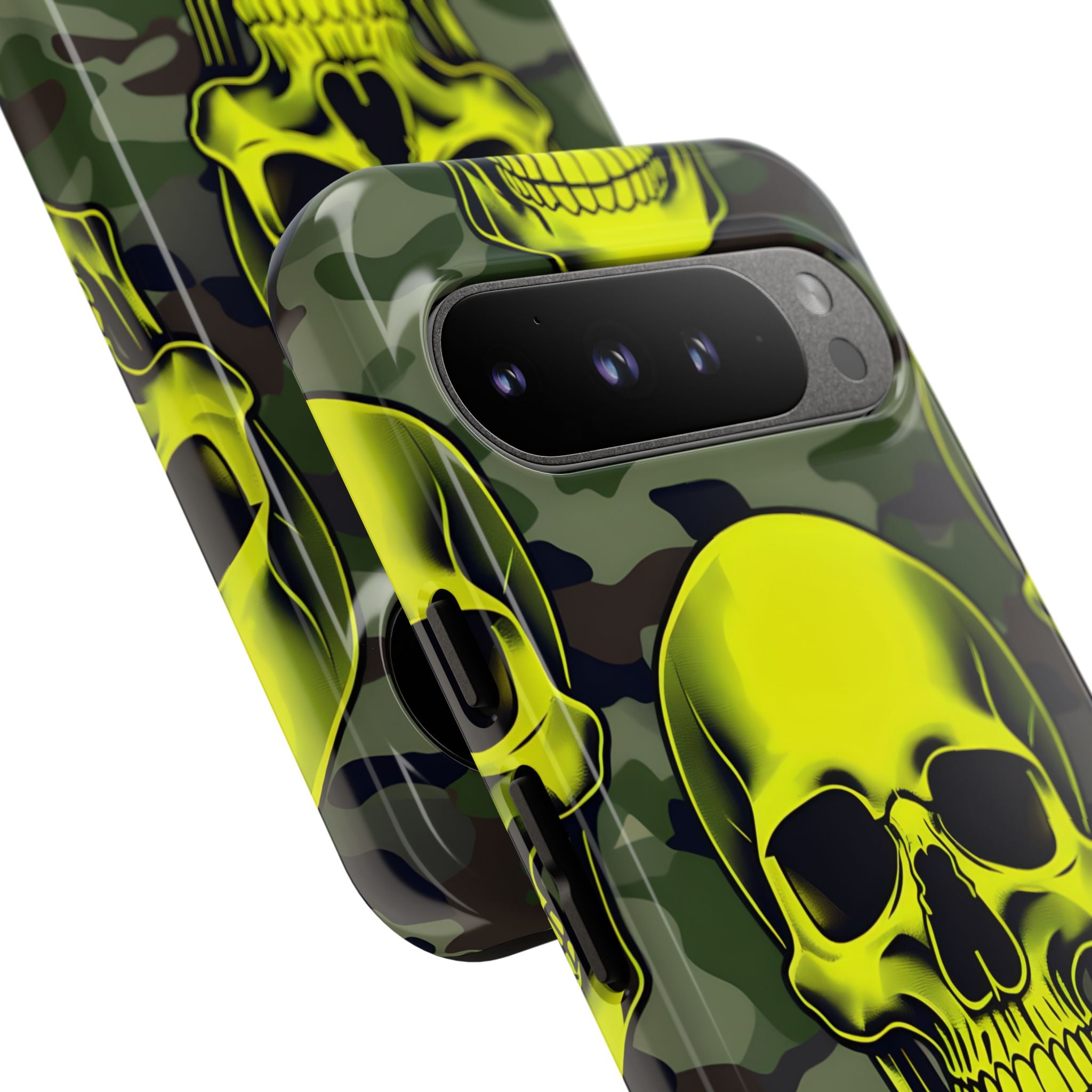 Neon Skull Camo Google Pixel 9 Pro XL Case - Tough