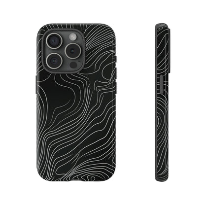 Mancho Grey Lines Abstract Case - Protective Phone Case