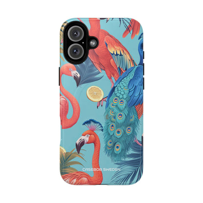 Tropical Flamingo Bliss - Tough + MagSafe® iPhone 16 Phone Case