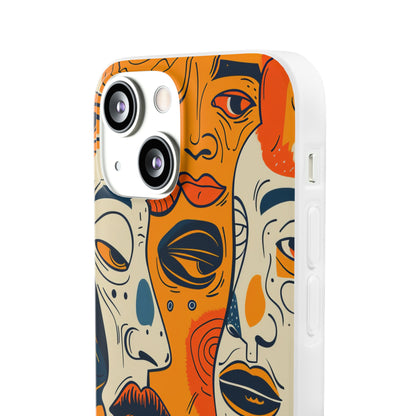 Tangled Faces Sunset iPhone 13 mini Case - Soft