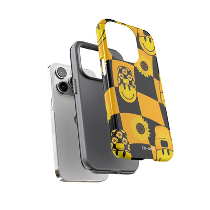 Joyful Checkered Smiles - iPhone Case