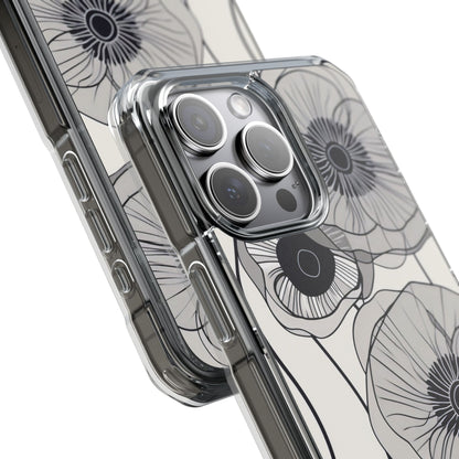 Modern Minimalist Flowers iPhone 15 - Clear Impact Phone Case