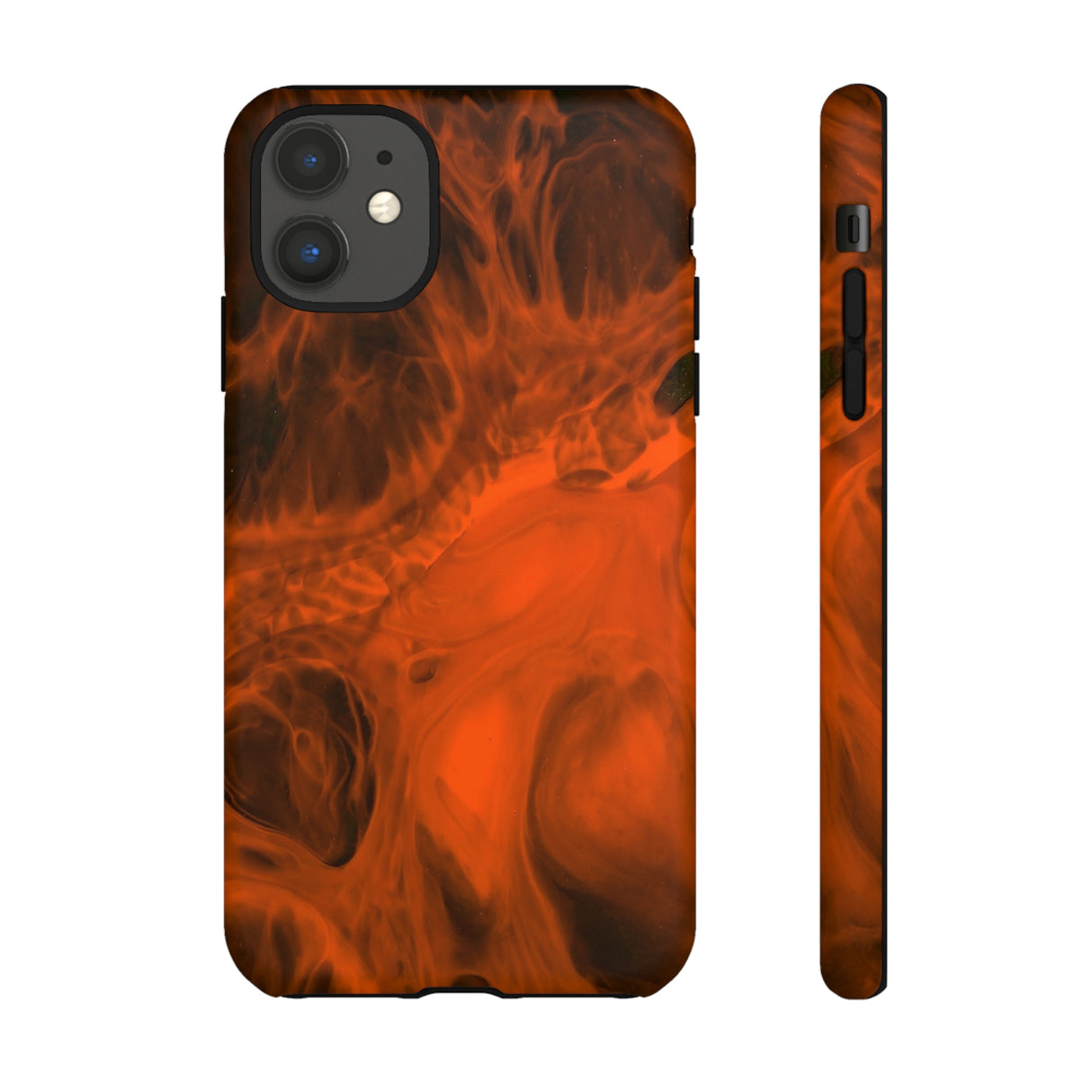 Red Flame Ink Art iPhone Case (Protective) iPhone 11 Matte Phone Case