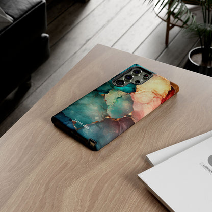 Teal Mosaic Veins Samsung S23 Ultra Case - Tough