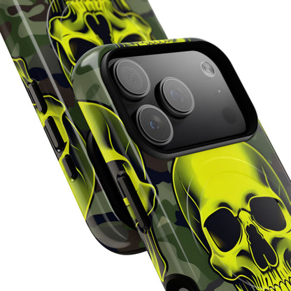 Neon Skull Camo iPhone 17 Pro Case - Tough+
