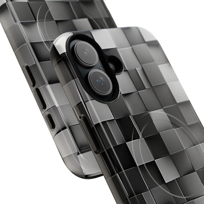 Monochrome Cube Depth iPhone 16 - Tough+