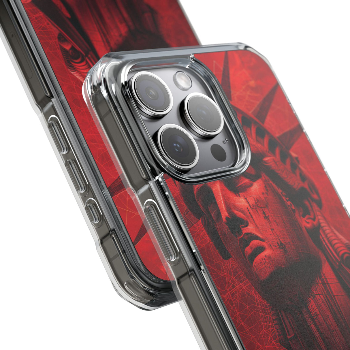 Red Liberty Revolution - Phone Case for iPhone (Clear Impact - Magnetic)